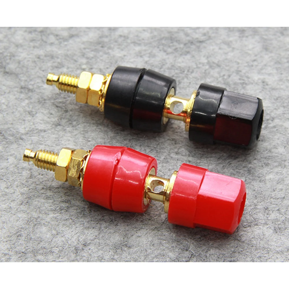 

Reliable 10Pcs/Lot Gold Plated Banana Binding Post Large Current Amplifier 4mm Banana Plug Jack Socket Speaker Terminal 5 Pairs