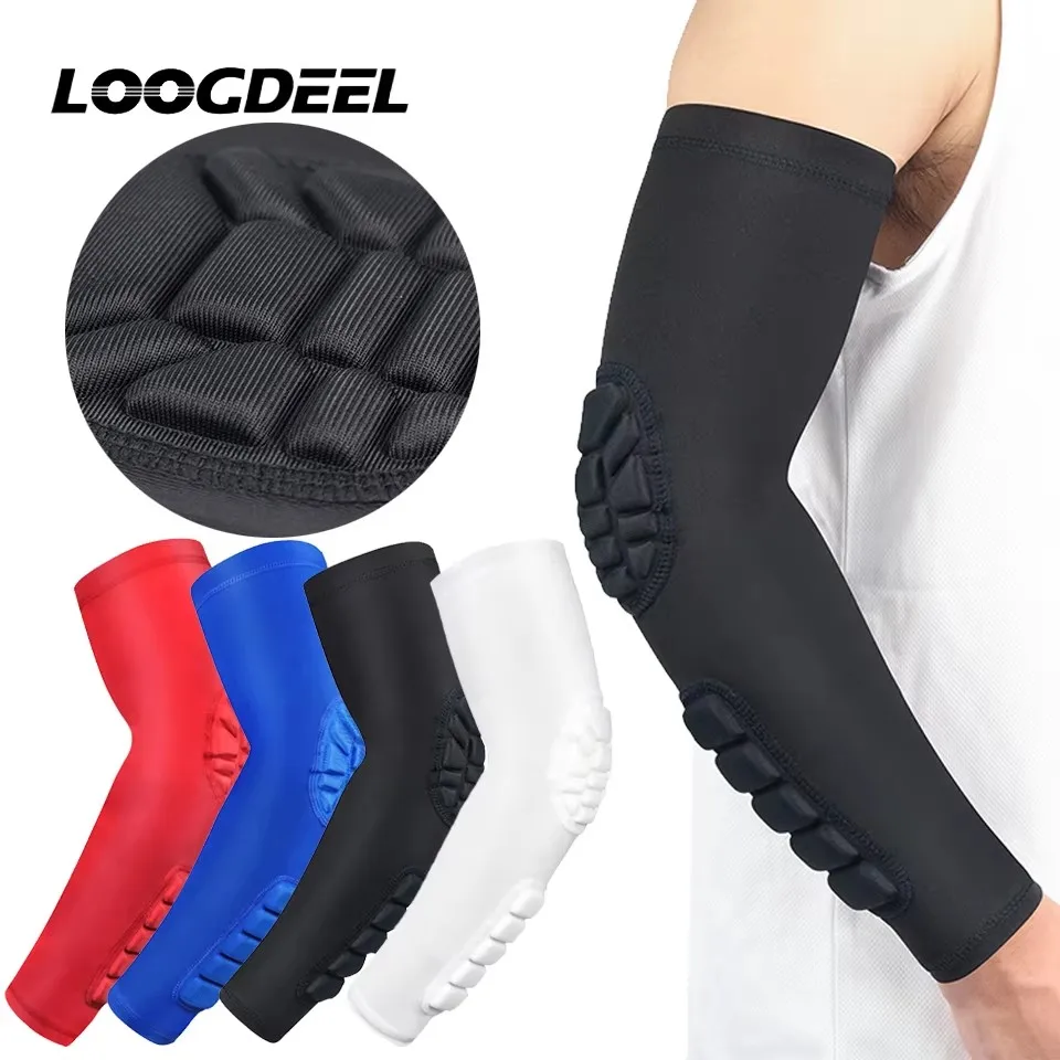 LOOGDEEL 1PCS Sports Elbow Protection Honeycomb Basketball Cycling Protective Gear Anti-collision Pressure Protection Arm Sleeve