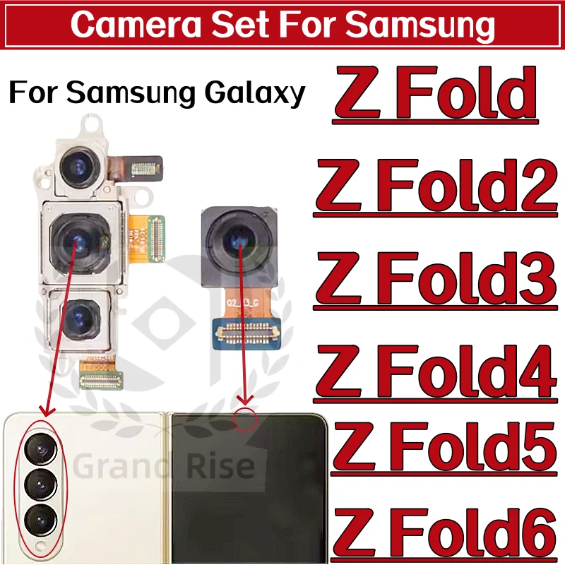 

Camera Set For Samsung Galaxy Z Fold Z Fold2 Z Fold3 Z Fold4 5 6 SM-F907 916 26 936 946 956 Front Camera Back Camera Main Camera