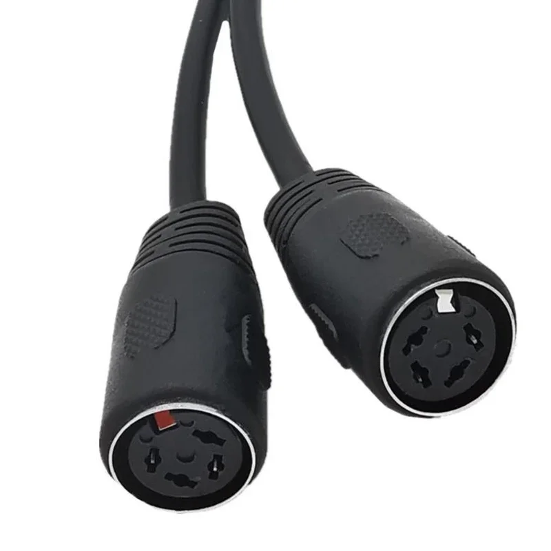 0.5m DIN 4-pin Male to Dual 4-pin Female Audio and Video Cable S-terminal Midi 4-pin for Keyboards and Medical Equipment