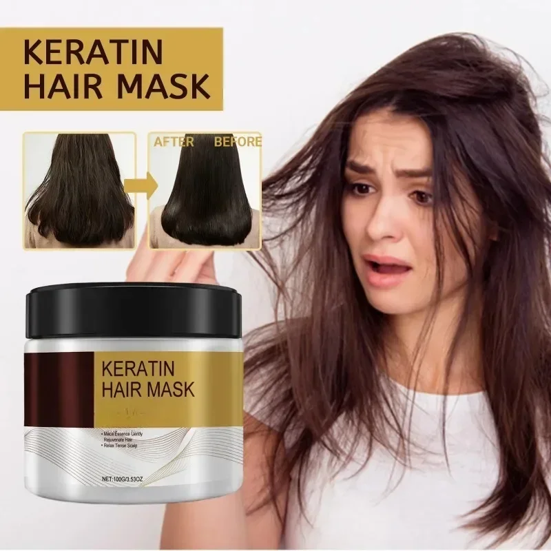 Collagen Keratin Hair Mask For Dry & Damaged Hair Revitalizing Deep Conditioning Argan Straighten Soft Smooth Moisturize