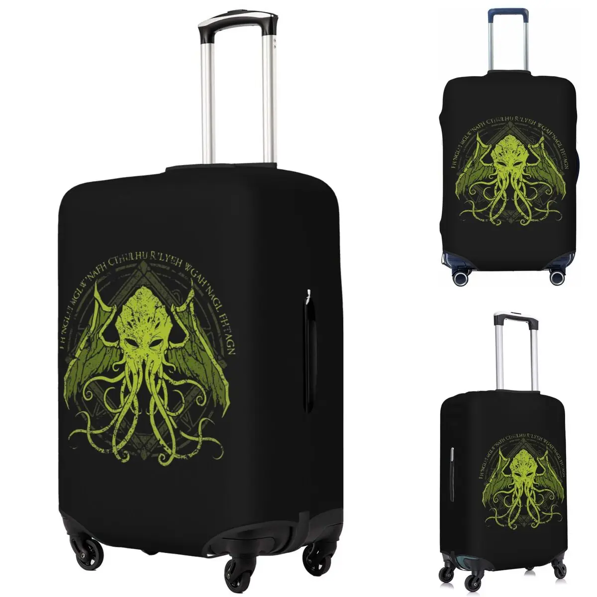 

Cthulhu Lovecraft - Distressed Chant Design V2 Suitcase Cover Protection Elastic Travel Luggage Protector Covers for 18-32 Inch