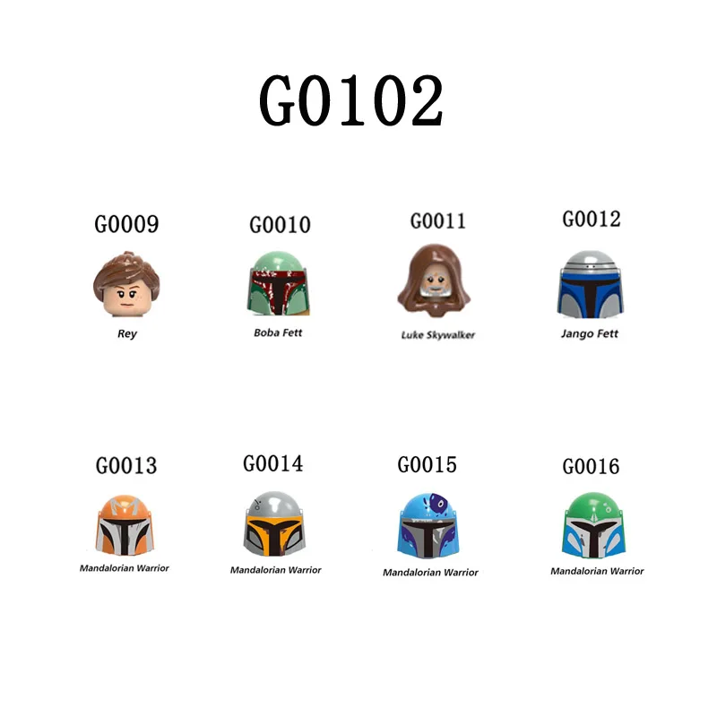 

G0102 Building Blocks Boba Fett Bricks Mandalorian Warrior Figures Luke Skywalker Jango Fett Rey Mini figure Assembly Toys