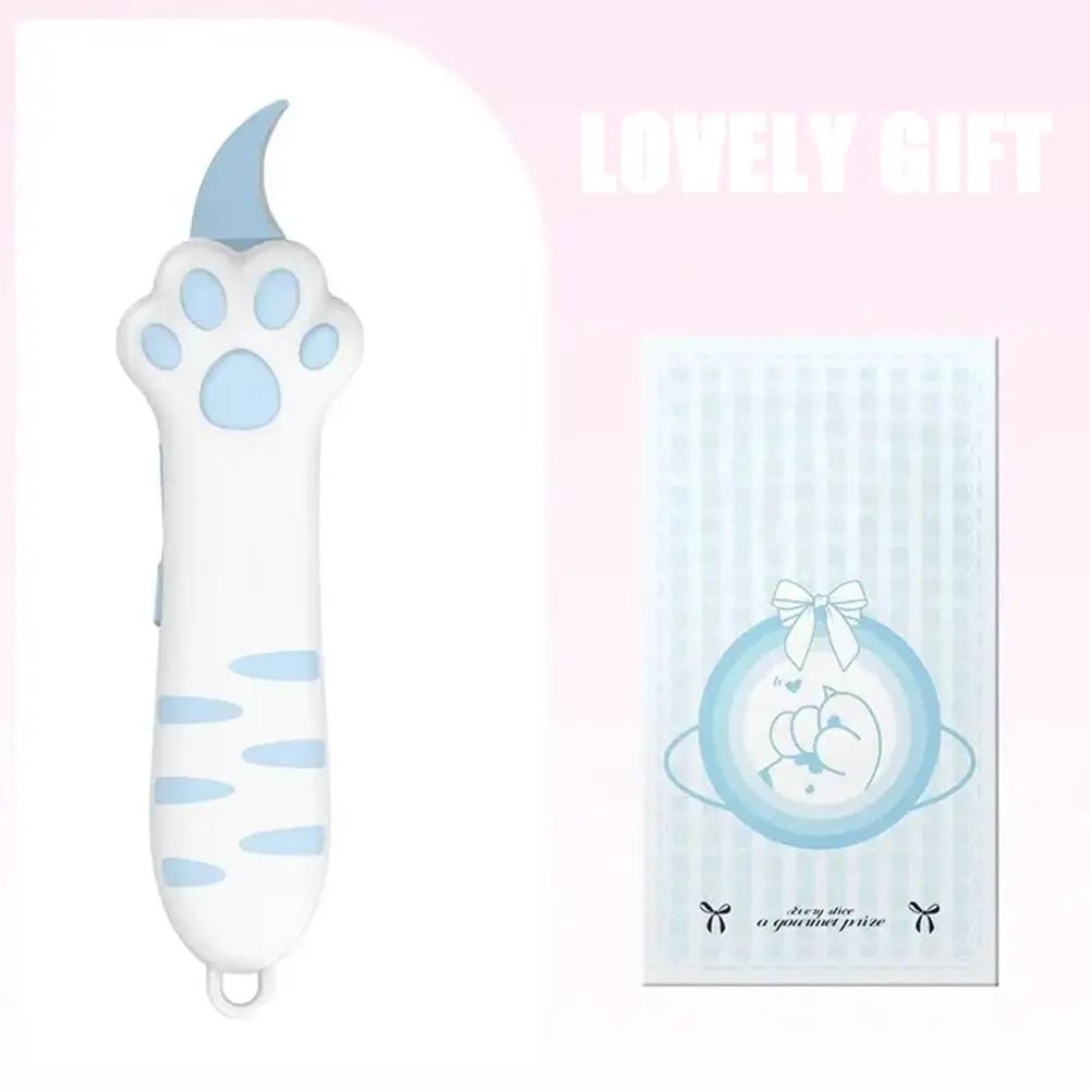 القط باو صندوق القاطع قابل للسحب القط مخلب سكين لطيف القط صندوق الة قطع الورق لسهولة قطع الورق وصندوق فتاة هدية ورقة مفتوحة