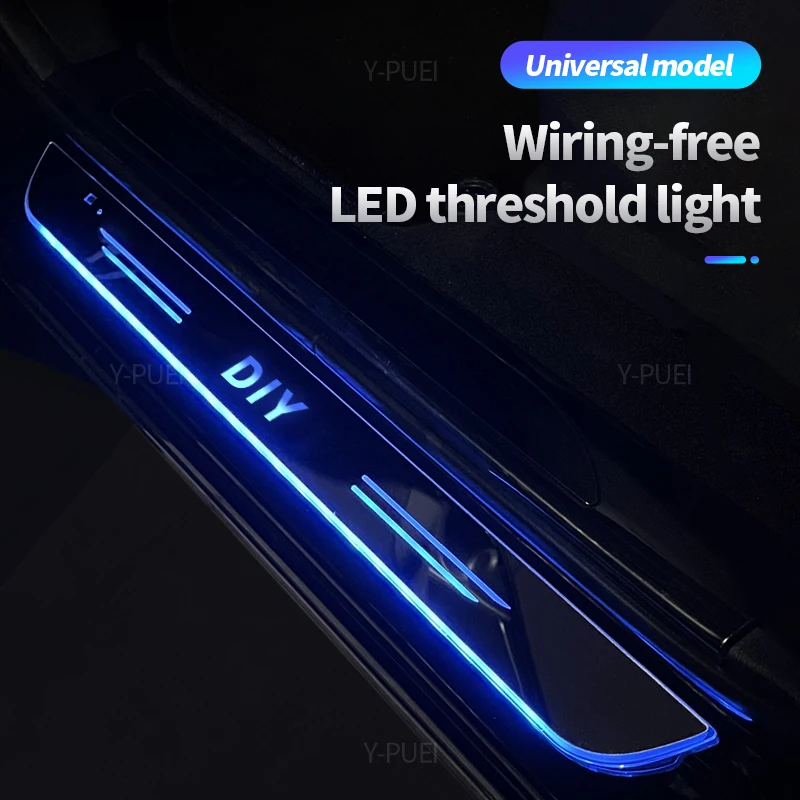 Customized Car Welcome Door illuminated Sill Light Logo Lamp LED Car Scuff Plate Pedal For PASSAT Polo Golf Tiguan MK2 3 4 JETTA