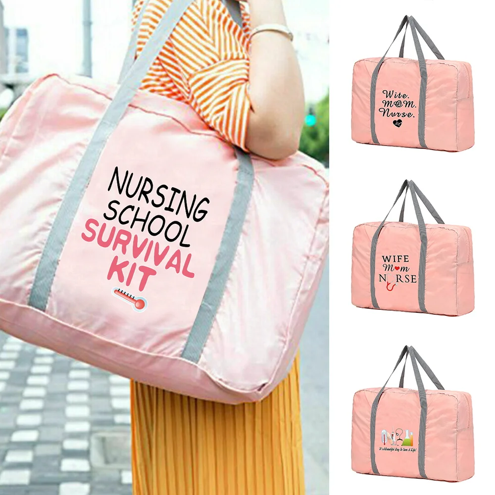 Travel Bag Traveler Holiday Portable Folding Organizer Luggage Accessories Large Capacity Nylon Handbags Unisex Clothes Storage