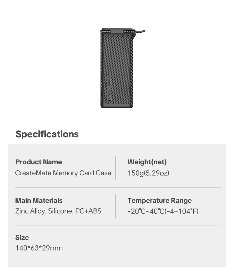 PGYTECH CreateMate Speicherkarten-Etui – Detail 8