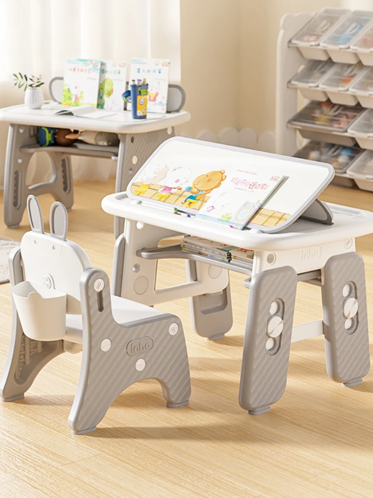 Zl Adjustable Adjustable Dining Table Small Desk Children's Early Education Writing Table and Chair