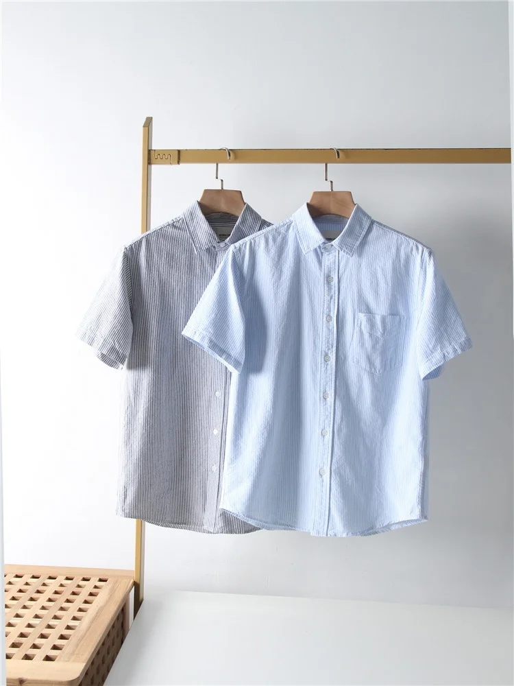 

Японская художественная винтажная мужская классическая повседневная футболка в вертикальную полоску ort Sve irt, летняя модная футболка с подставкой