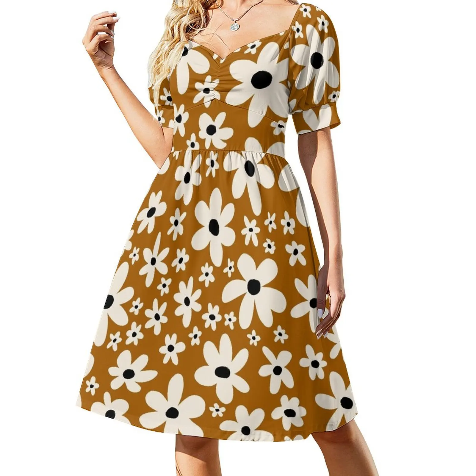 Field of Daisies Short Sleeved Dress clothes Cocktail of dresses luxury dresses ladies dresses for special occasions Dress