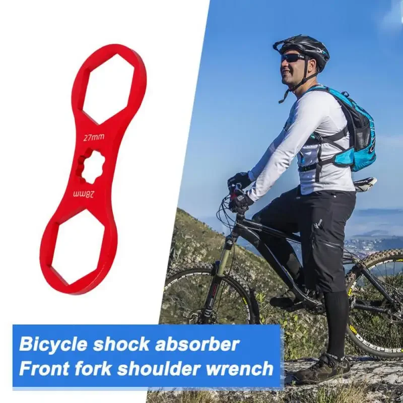 1Pcs Bicycle Fork Shoulder Wrench Three-in-one Mountain Bike Front Fork Shoulder Cap Air Shock Absorber Removal For 8/12T 27/28m