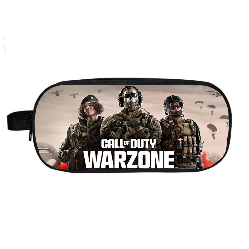 Nylon Call Of Duty Warzone Print Cosmetic Cases Pencil Case Student Pencil Bag Hight Quality Stationery Bag Kids School Supplies