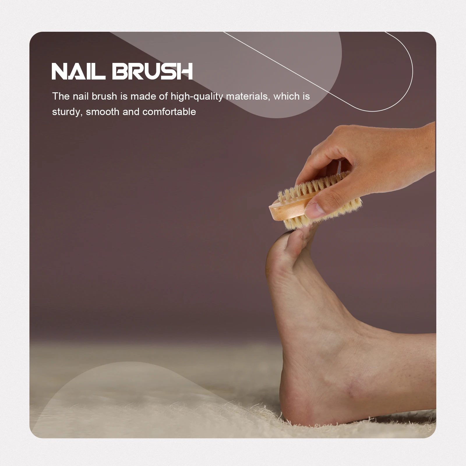 

2Pcs Double Sided Nail Brush Wooden Manicure Tool for Hand Foot Care Fingernail Scrubber Nail Brush Fingernail Scrubber