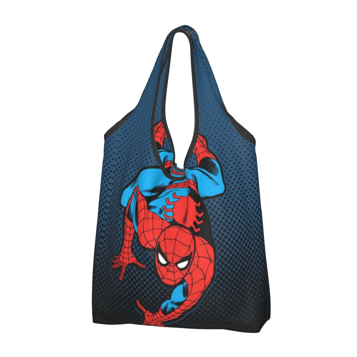 Custom Retro Spider Man Wall Crawl Shopping Bags Women Portable Large Capacity Groceries Tote Shopper Bags