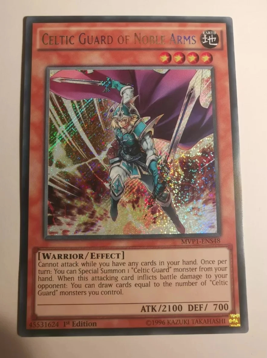 Yugioh Konami Duel Monsters MVP1-ENS48 Keltische Bewaker Van Nobele Armen Geheim Zeldzaam Engels 1e Editie Collectie Mintkaart