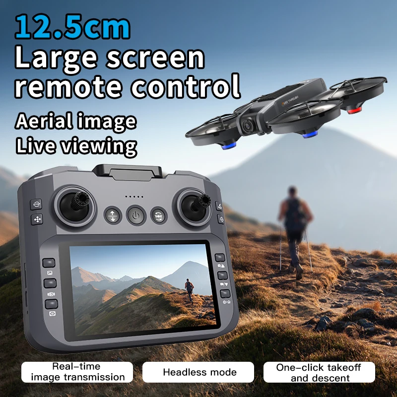 VR Glass Mini Drone With HD Dual Camera WIFI Screen Drone 360° Flip FPV Brushless Optical Flow RC Quadcopter VR Control Drone