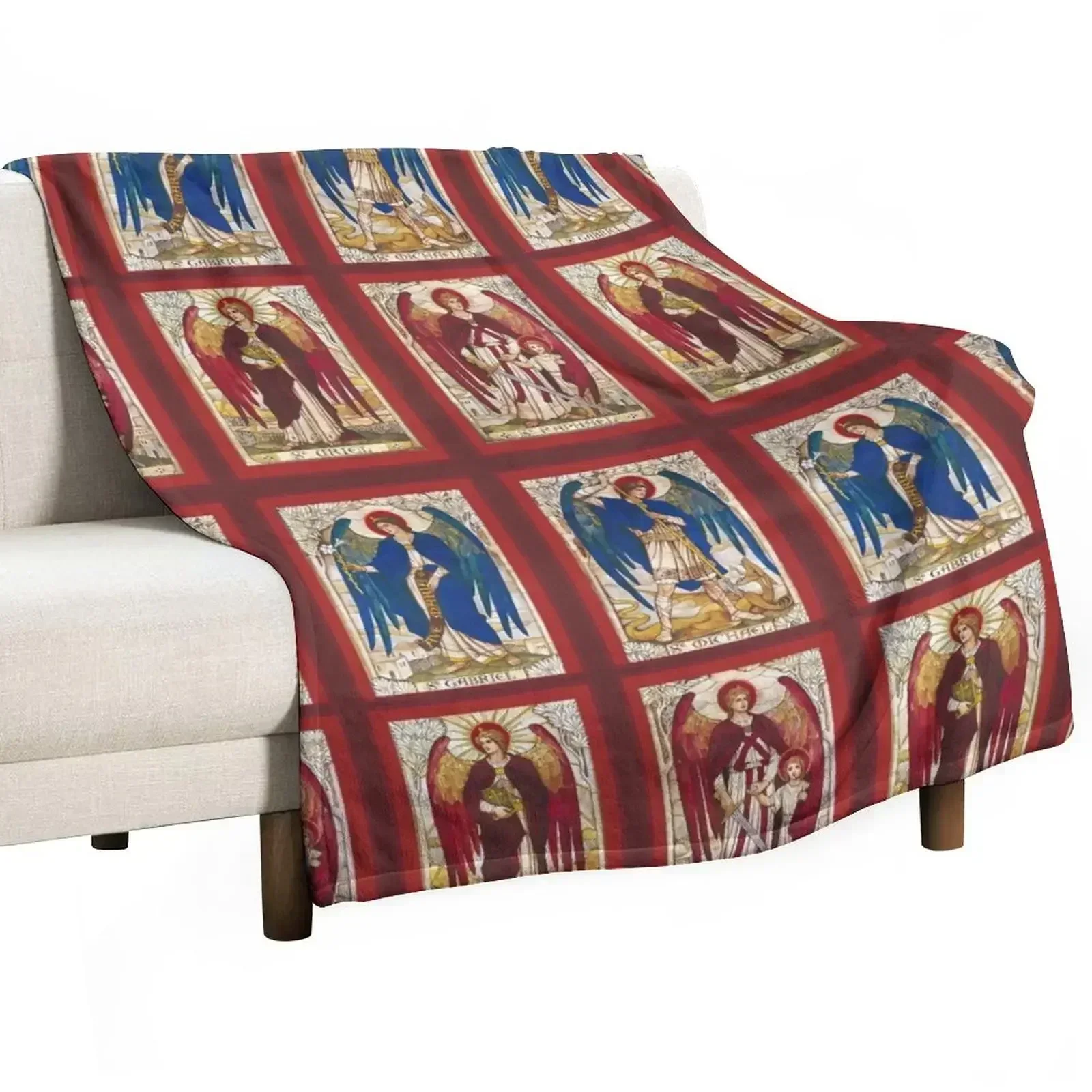 St MIchael St Gabriel St Raphael and Uriel Archangel Angel Saint Throw Blanket Bed Fashionable blankets ands Blankets