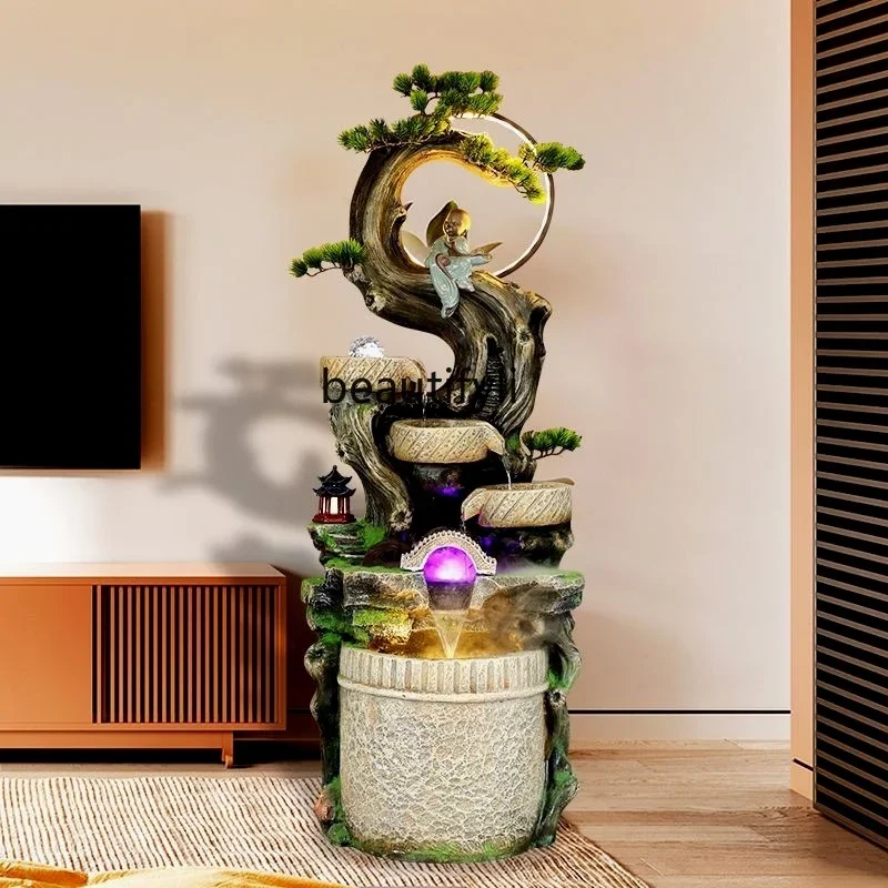 46Chinese landscape circulating water fountain humidifying ornament living room entrance home decoration housewarming