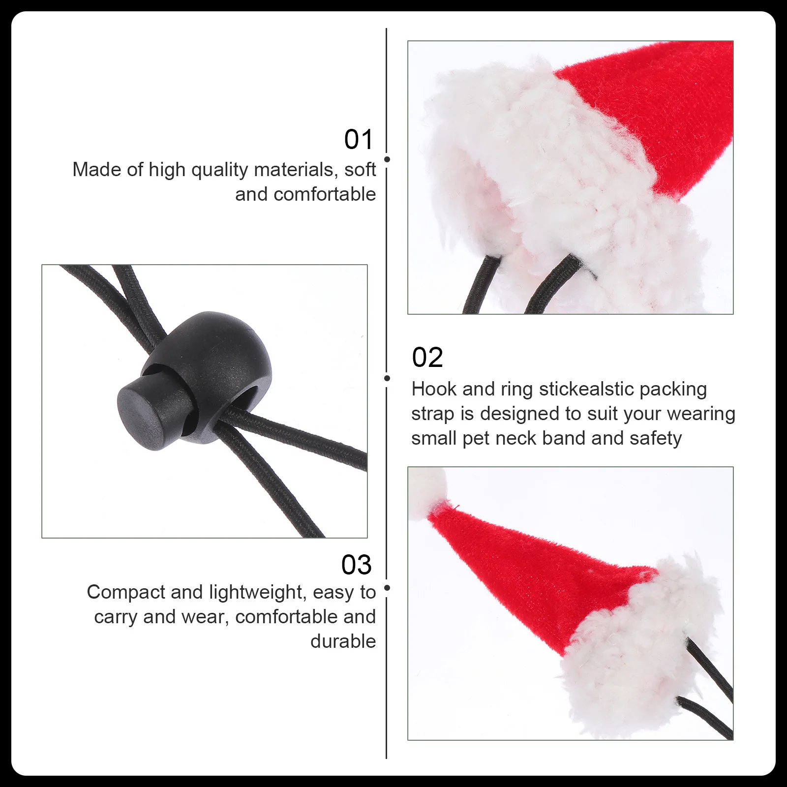 

1Set Pet Christmas Outfit Set Adorable Holiday Costume for Rabbit Guinea Pig Chinchilla Xmas Party Wear Light Compact Design