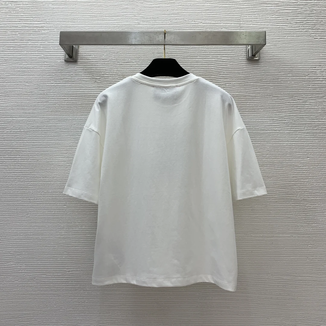 

2024 new summer women's cartoon print loose round neck short T-shirt