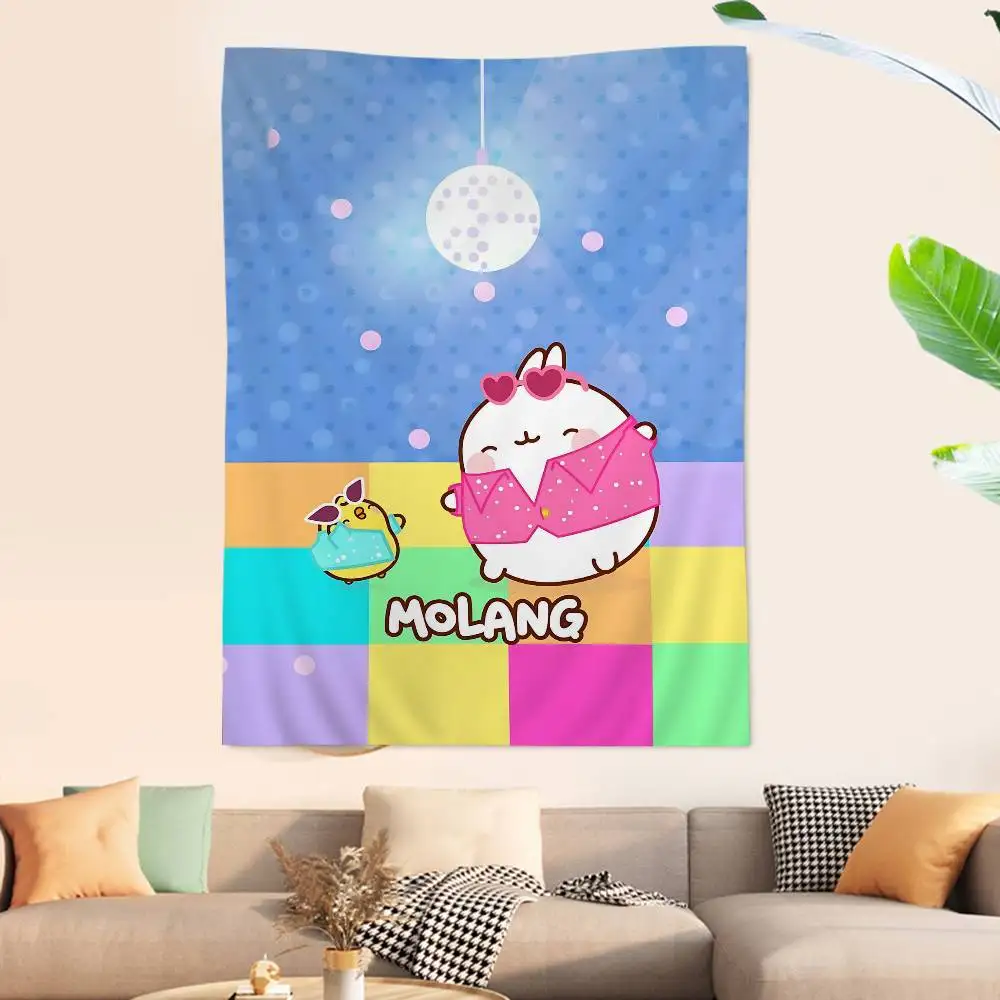 Cute Rabbit M-molang Colorful Tapestry Wall Hanging Bohemian Wall Tapestries Mandala Wall Hanging Sheets