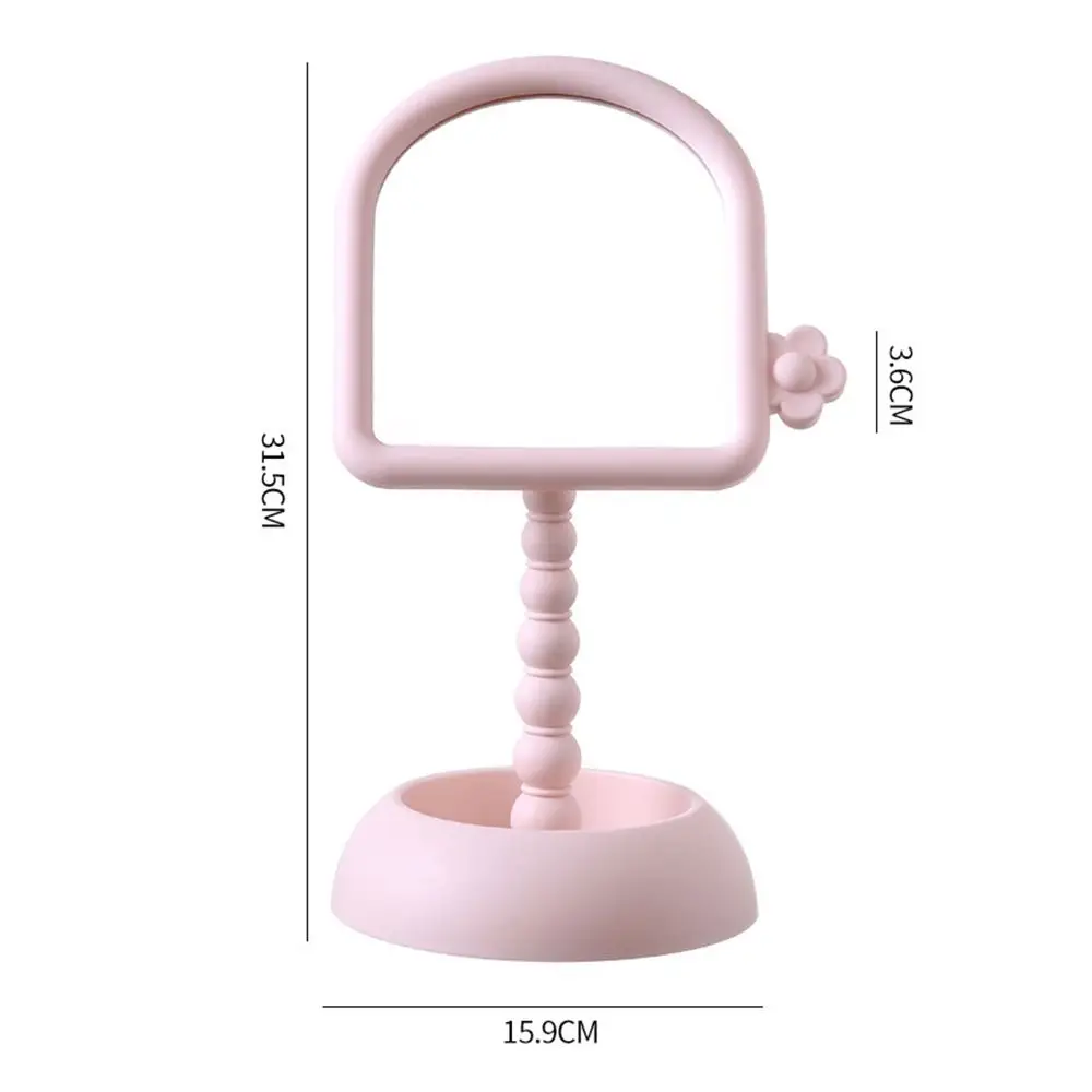 Pflaumenblüten-Desktop-Schminkspiegel mit Organizer, mädchenhafter Herz-Schminkspiegel, leicht, abnehmbar
