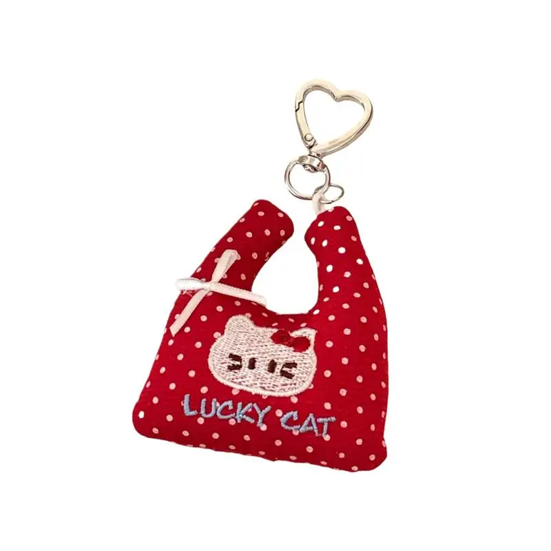

1Pc Hello Kitty Cute Cartoon Plush Shopping Bag Keychain Fun Doll Backpack Decoration Pendant Key Ring Accessories