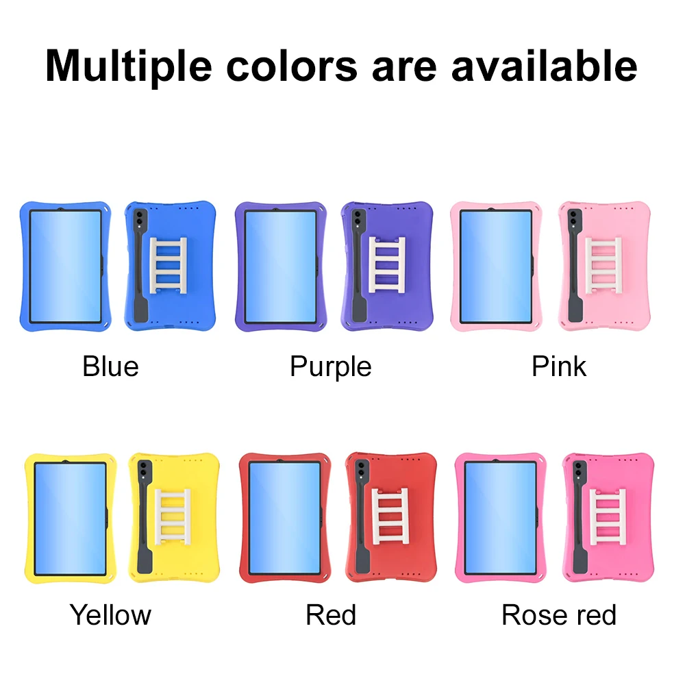 Kids Shockproof Tablet Case for Samsung Galaxy Tab S7 S8 S9 S10 A9 A10 Plus S11 with Ladder Stand Silicone Full Body Protection
