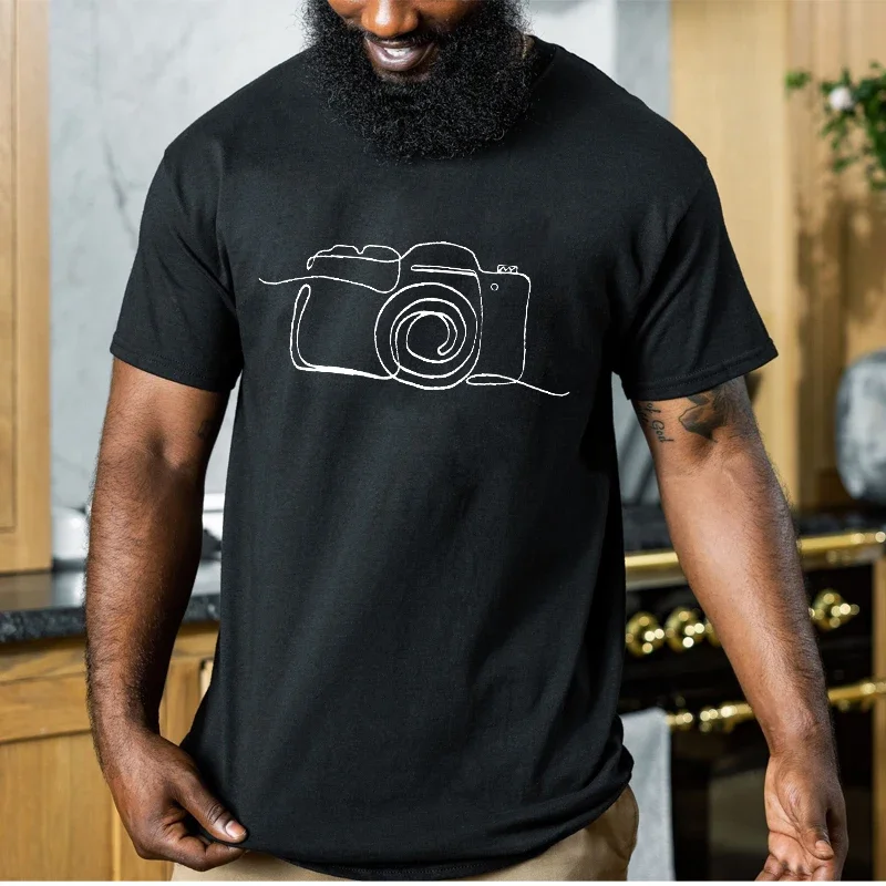 Photographer Graphic T Shirts Tops Clothes Camera Lover Tee Shirt Homme Photography T Shirt for Men Short Sleeve Men Clothing