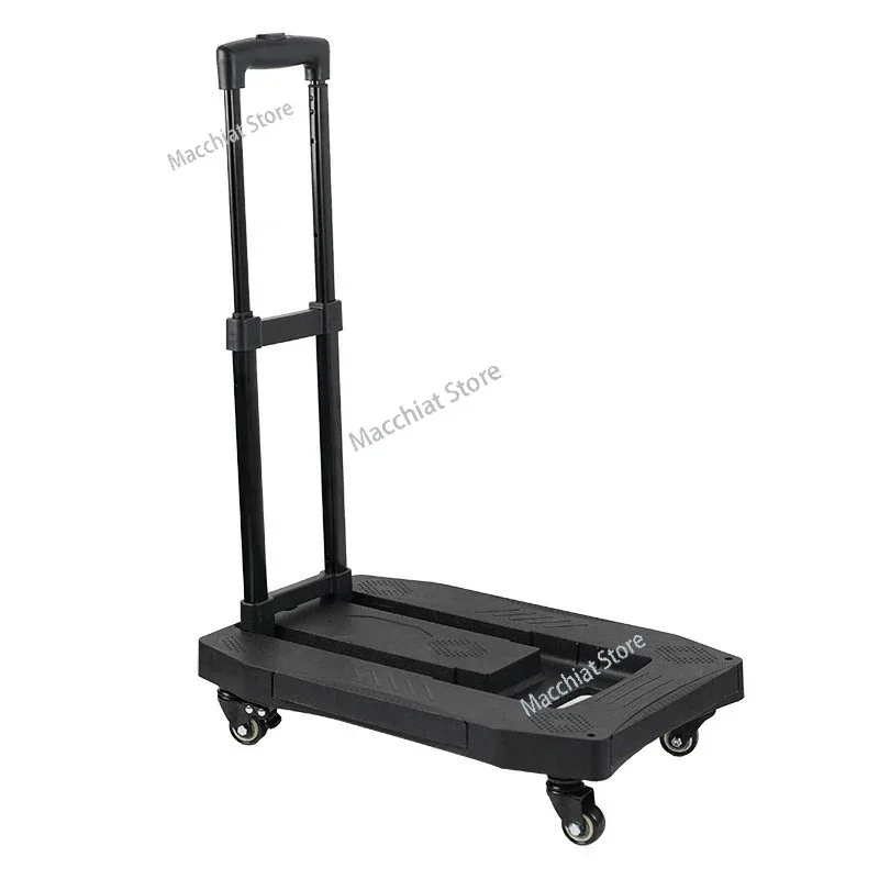 Hand-pulled Cart Foldable Portable  Small Trailer Household Pull Rod Handling Pickup Flat-panel Vegetable Shopping 