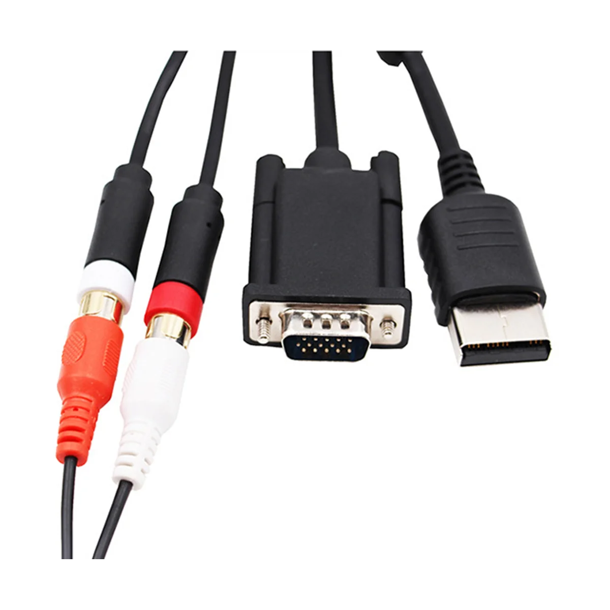 Cabo VGA para Dreamcast, alta definição, 3,5mm a 2-Male Adaptador RCA