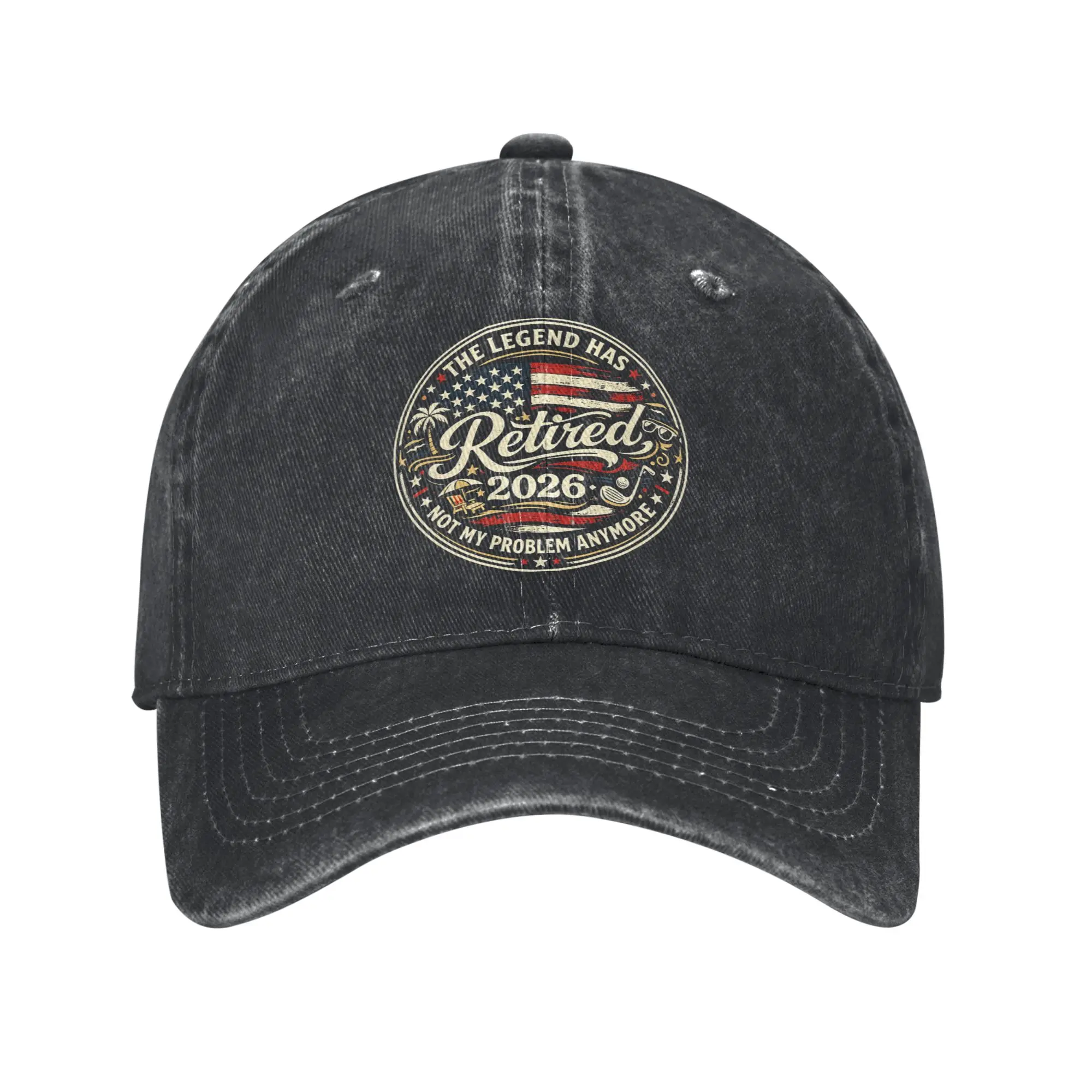 The Legend Has Retired 2026 Funny Retirement Sun Baseball Cap  Classic Men Adult Washed Hip Hop Hats Hot Sale Snapback Cap