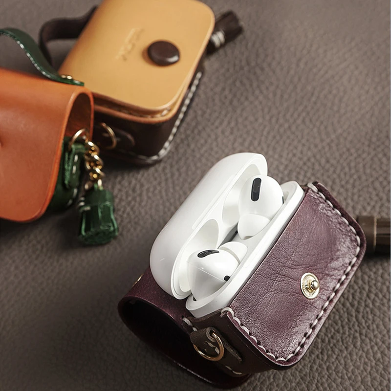 Genuine Leather Case for AirPods Pro Luxury Real Skin for Apple AirPods Pro Cover Bluetooth Earphone Accessory Handmade