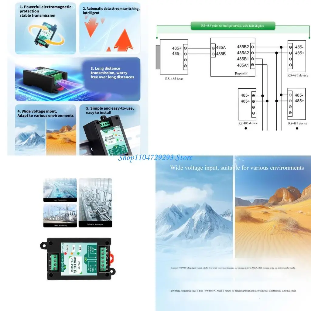 Y2GD Modbus-RTU Communication Module RS485 Data Conversion Processor