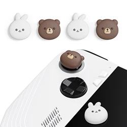 PlayVital Cute Thumb Grip Caps for ROG Ally, Silicone Joystick Caps Thumbsticks Grips for ROG Ally X 2024 - Chubby Bear & Bunny