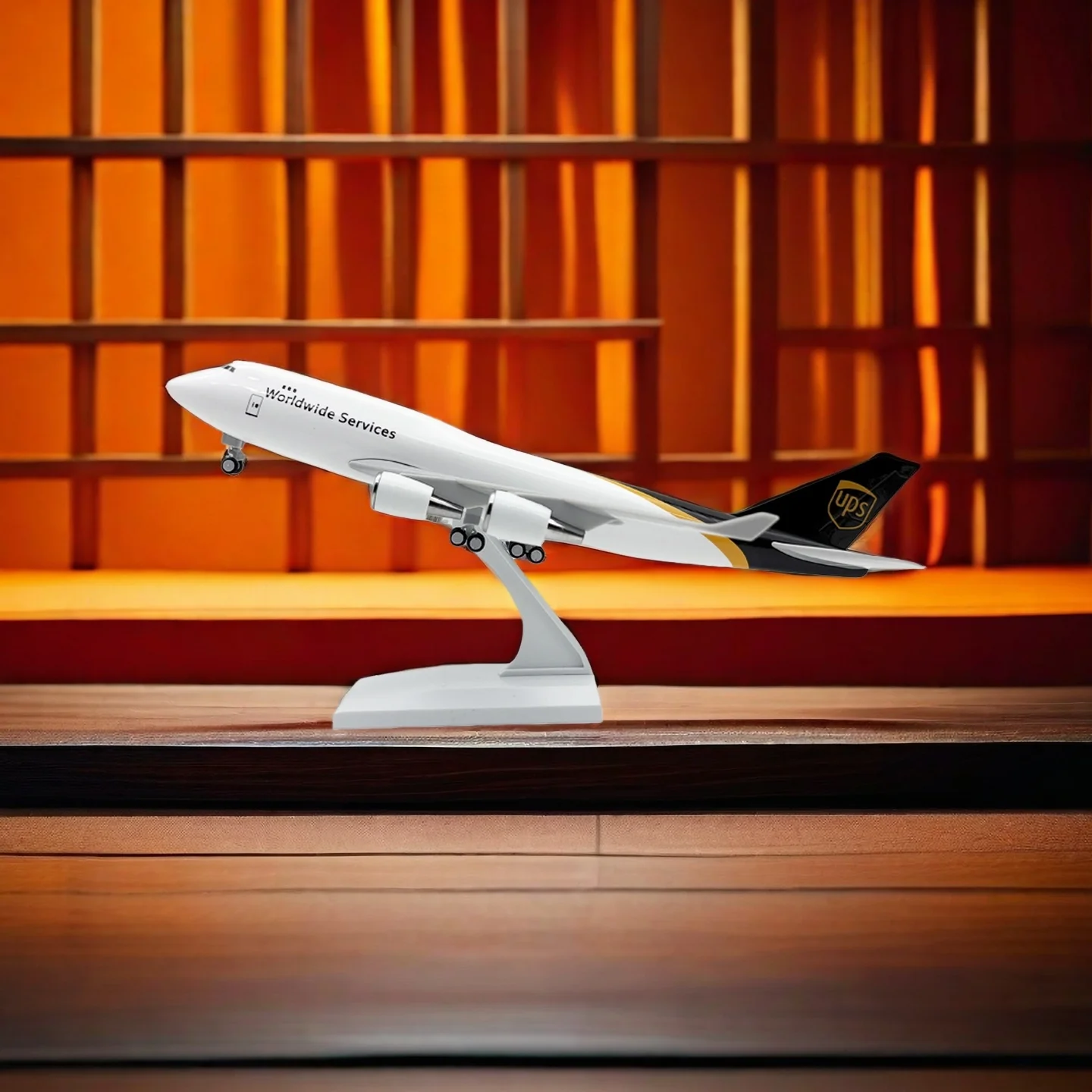 

B747 UPS Express Cargo Airways 30CM Model Airplane Resin Plastic Assembly Plane Replica Model Aircraft With Wheels Collection