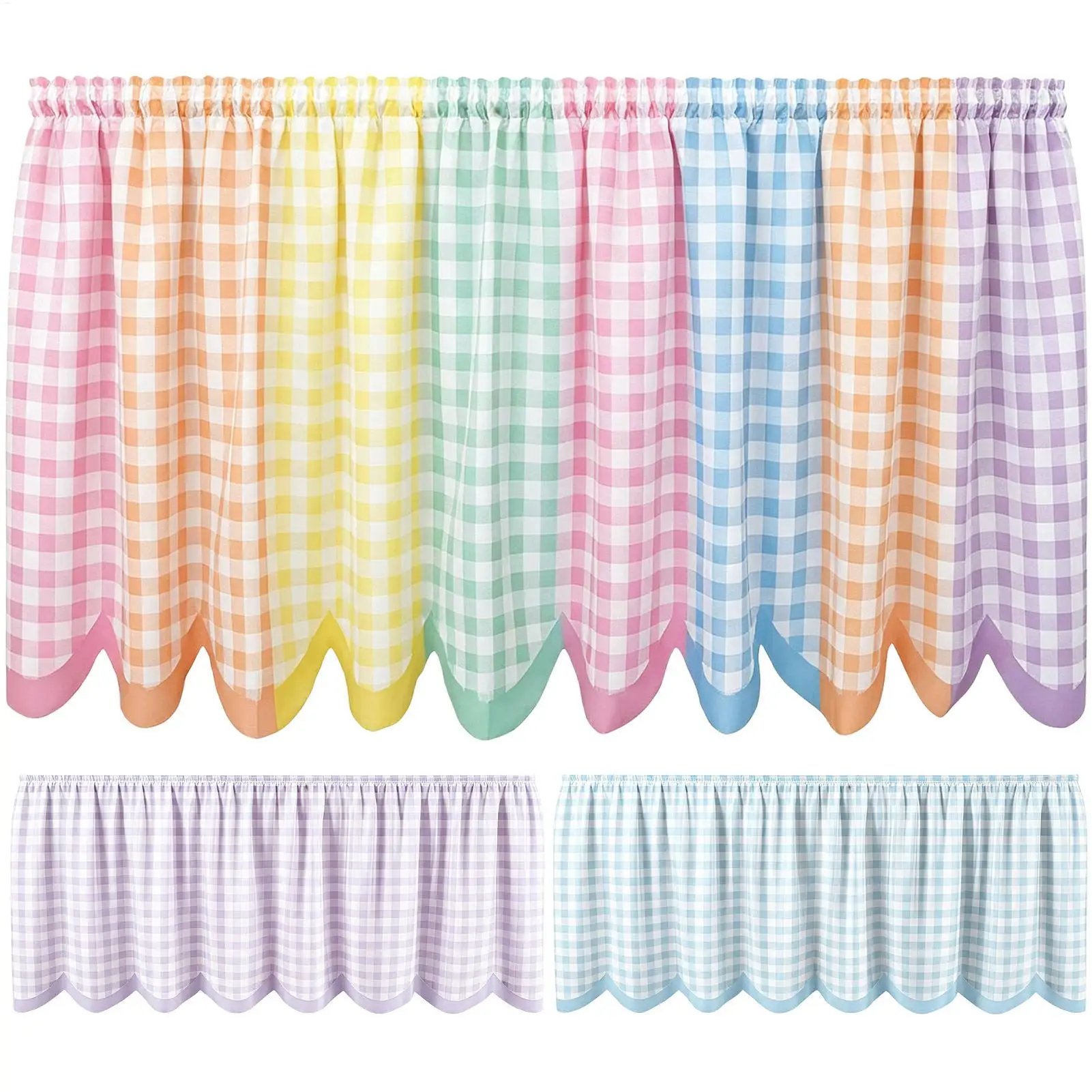 6FT Teacher Desk Skirt Ruffled Checkered Tablecloth Cover Classroom Decor Back to School Supplies for Office Party Setup