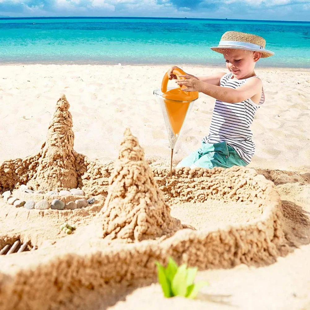 Children Beach Funnel Sand Castle Building Tool Sand Water Mixing Funnel Sand Overflow Funnel for Outdoor Sandbox Game