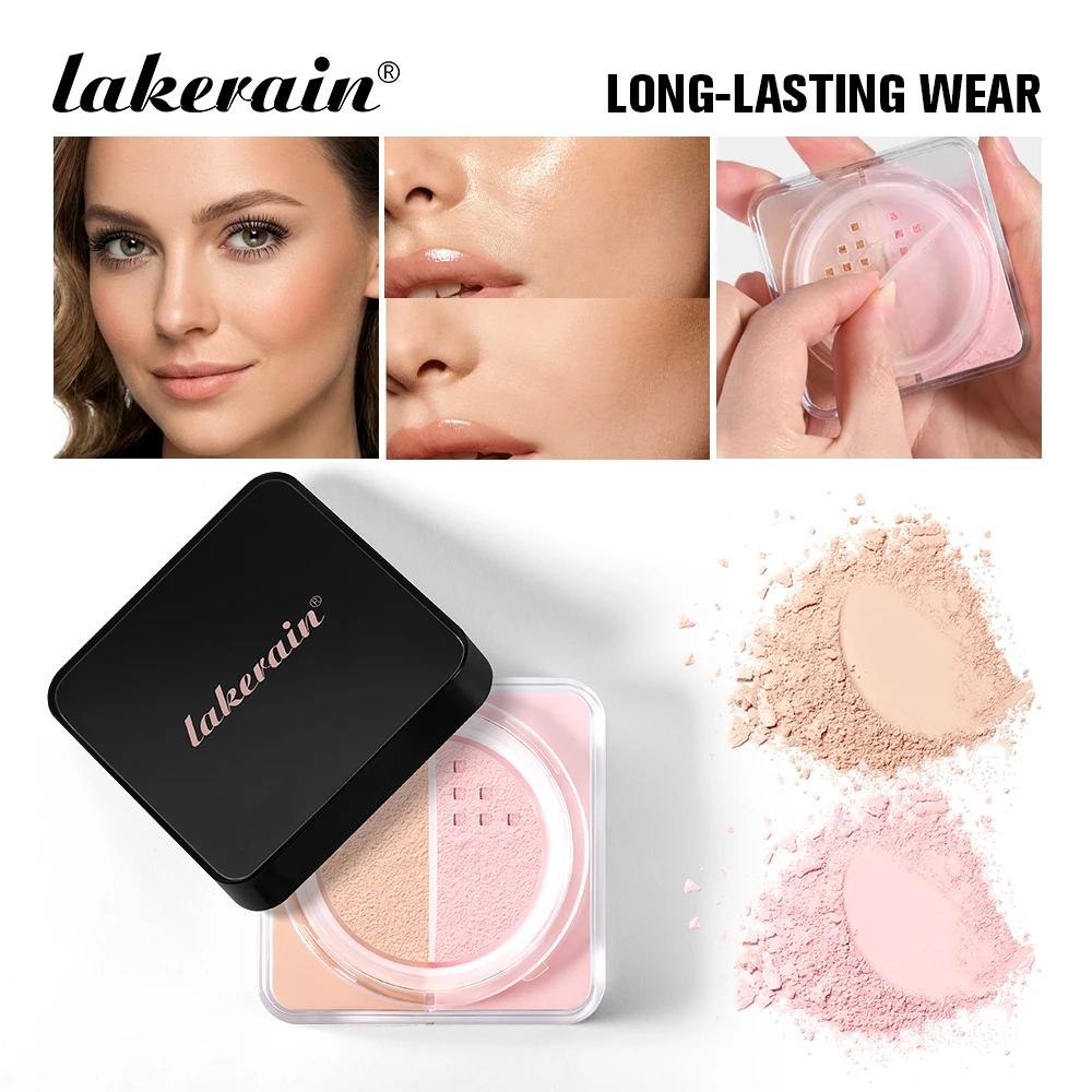 2-in-1 Color Correcting Setting Powder Long-lasting Blend Seamlessly Oil Control Loose Powder Makeup Matte Finish Cosmetics