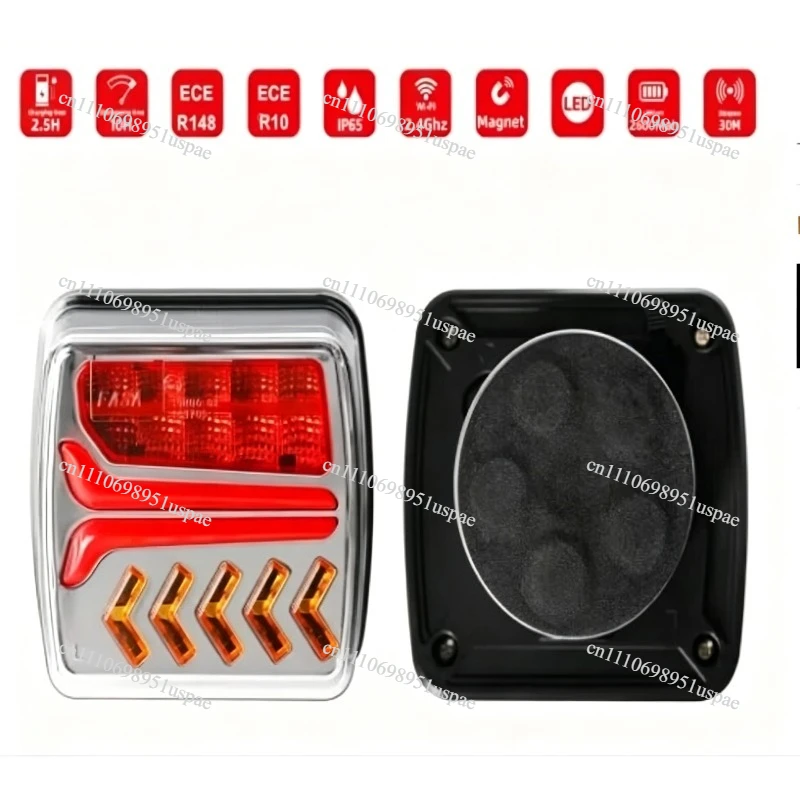 Signal Warning Brake Lights RV Camper Truck 1 Set 12V 24V 30M Wireless Magnetic LED Taillights Trailer Taillights