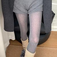 Ladies Grey Leggings Spring Autumn Wear Pit Strip Long Leg Socks Summer Vertical Stripe Thin High Waist Pantyhose Women Tights