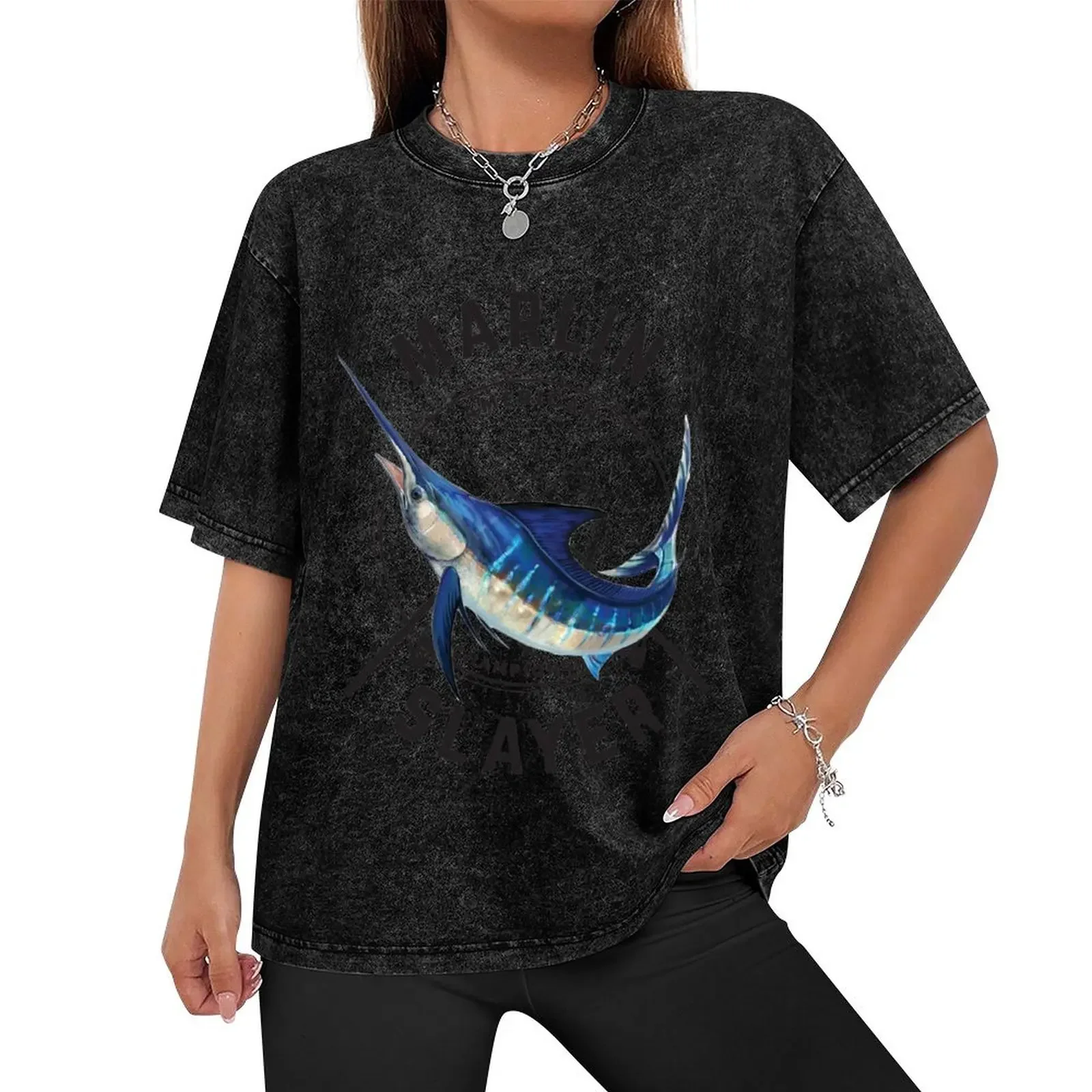 Marlin Slayer T-Shirt tops graphics man t shirt Men's cotton t-shirt