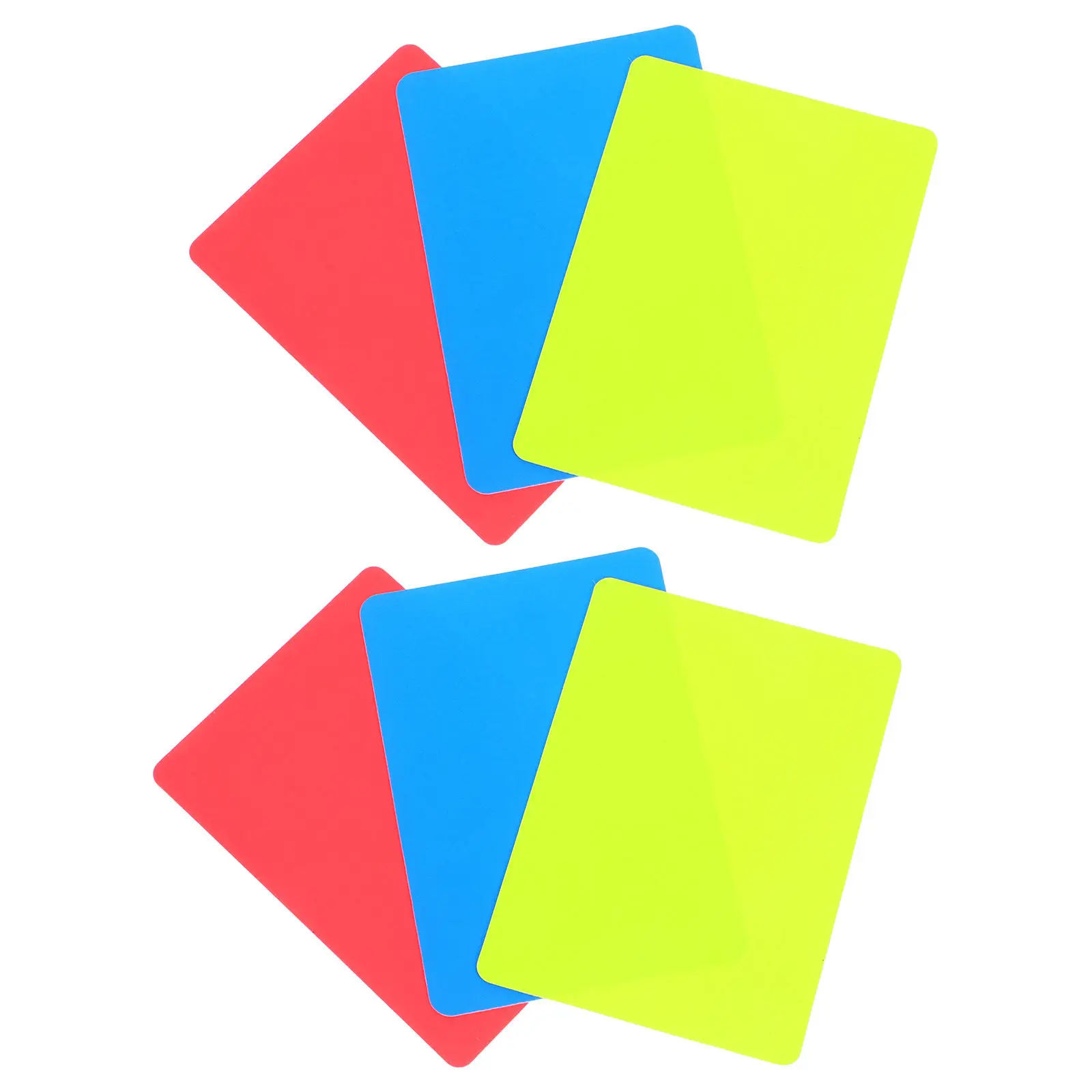 

Набор из 6 профессиональных футбольных карточек для судей: красные, желтые, синие, из ПВХ, для нанесения штрафов