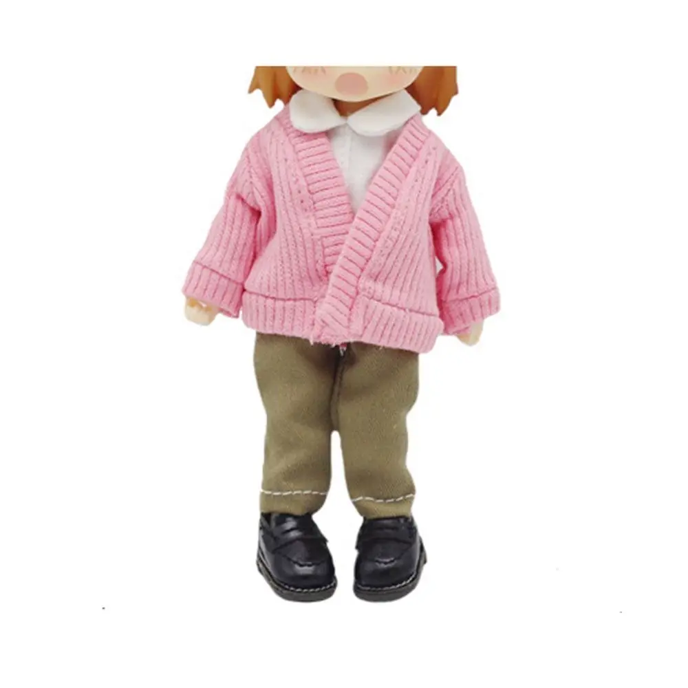 1/12 Doll Clothes Knitted Sweater Fashion Tops Candy Color Coat OB11 Clothes Handmade Casual Wear Dolls Accessories Kids Toys