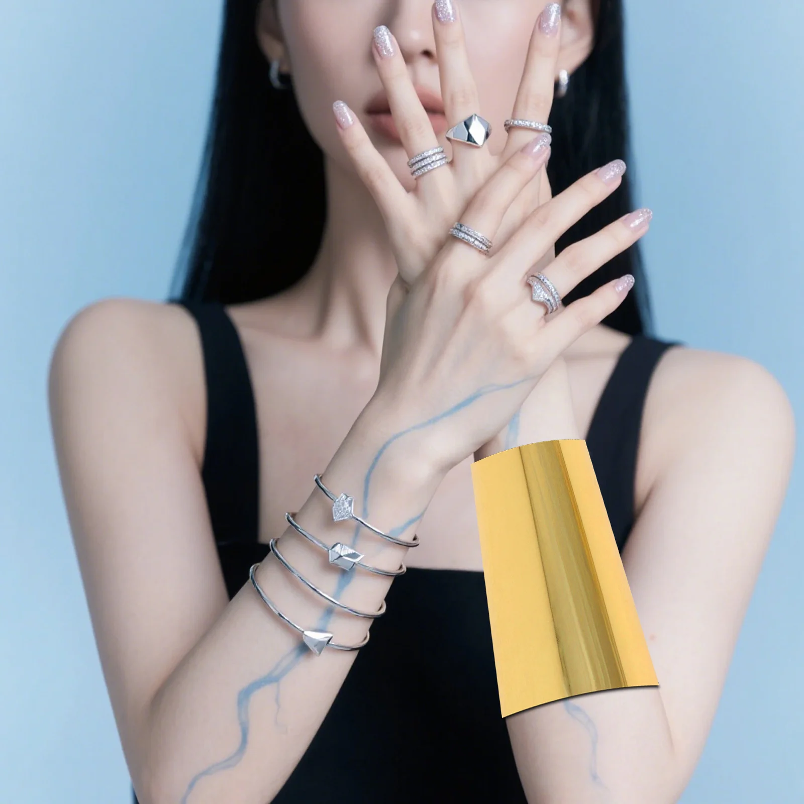 

Golden Metal Armlet Bracelet for Unisex Wide Armband Fine Workmanship Not Fade Decorative Arm Ring Jewelry Accessory