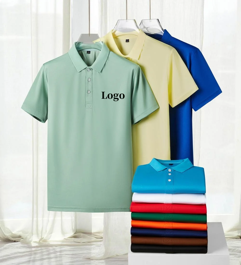 Solid Color Lapel POLO Shirt Unisex Summer Short Sleeve Moisture transfer t shirts Custom Logo Simple Casual Breathable Tops