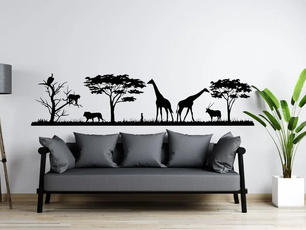 African Safari Wall Decal Jungle Vinyl Stickers Decals Home Decor Animal  Wall Vinyl Decal  Nursery Decor Room Decoration 3117