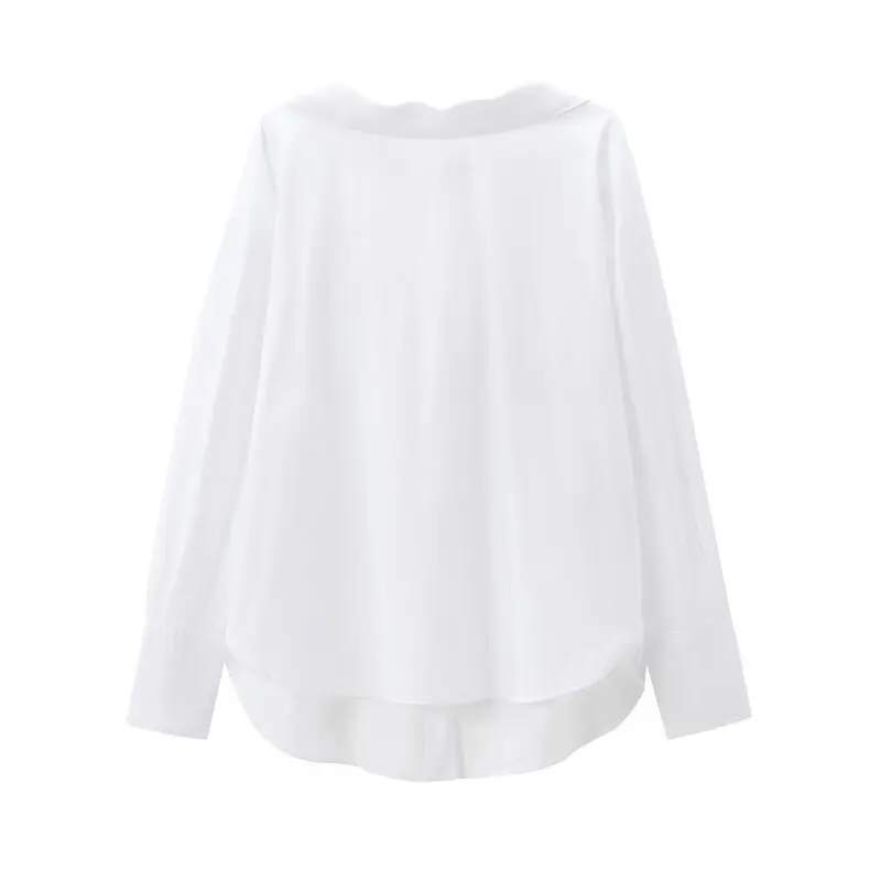 Damen-Baumwollseide Irt Herbst Neues Design Vielseitige lockere Passform Langer Sve-Knopf verziert 2024 Herbstkollektion