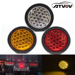 ATVOV 12V 24V 24 LED Round Rear Tail Light  Turn Signal Brake Stop Warning Reverse Indicator Car Truck Trailer Reflector