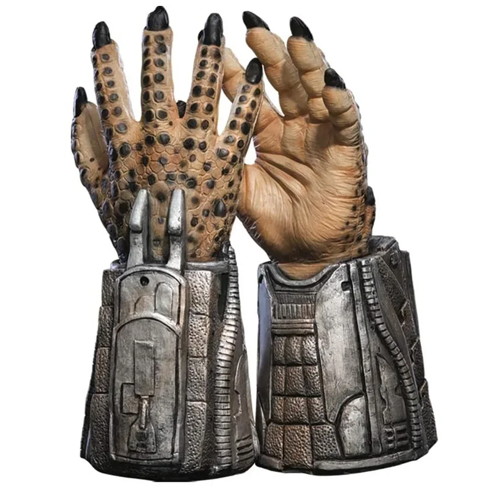 Guantes y máscara de látex para Cosplay del depredador, disfraz de película de Halloween, accesorio para manos, accesorios de garra realistas